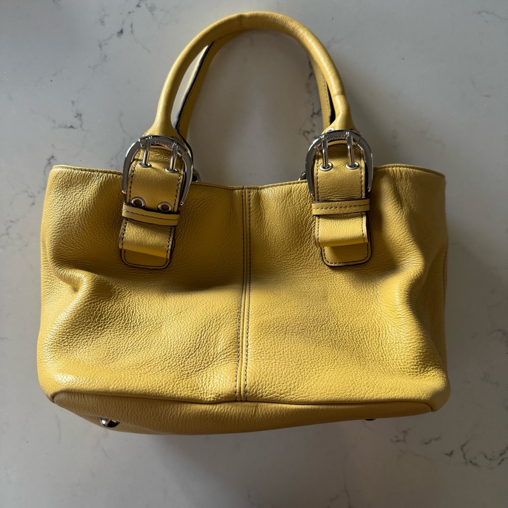 Tignanello Yellow Leather Satchel